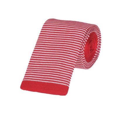 Tiekart men red striped  knitted skinny slim tie