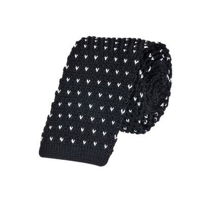 Tiekart men black   knitted skinny slim tie