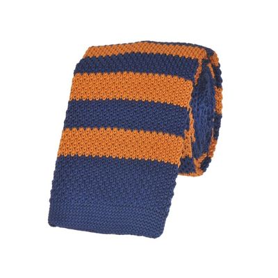 Tiekart men multi striped knitted skinny slim tie