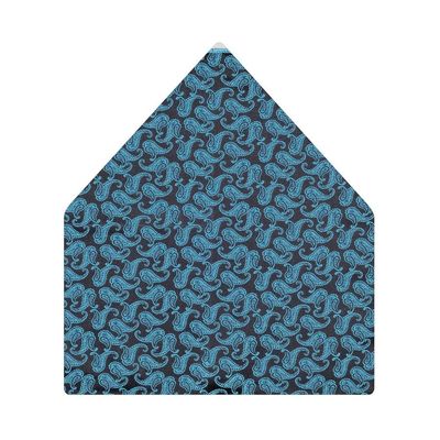 Tiekart men blue paisley  pocket square