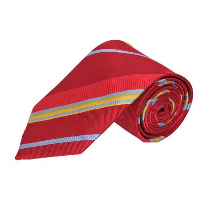 Tiekart men red striped woven silk tie