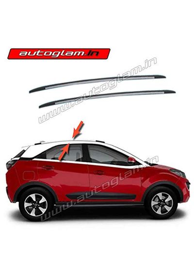 Roof Rails for TATA Nexon, Silver with Color -  Black, AGTN323RR