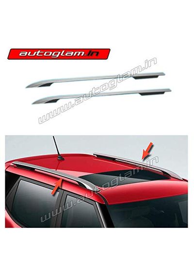 Roof Rails for Mahindra XUV300, Silver with Black Color, AGMXUV303RR300