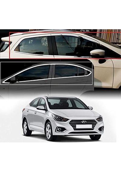   Hyundai  Verna 2017 Window Frame Stainless Steel Chrome Garnish Trim Exterior, AGHV228CA