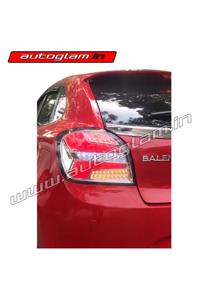 Maruti Suzuki Baleno 2015-2020 LED Tail Lights - Clear Glass, AGMSB615M