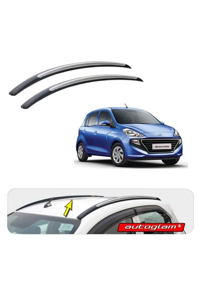 Roof Rails for Hyundai Santro 2019+ Color - Black with Silver, AGMM327RR