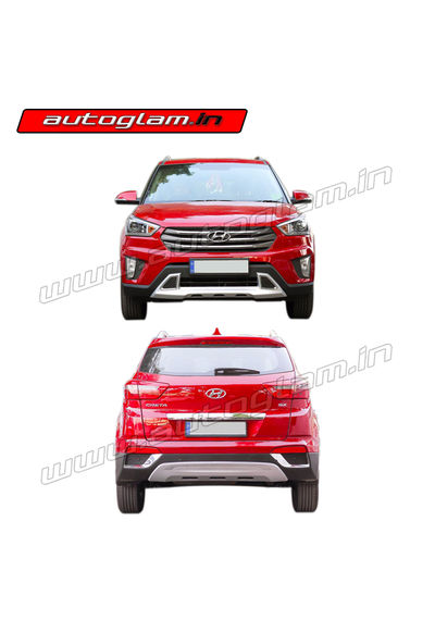 AGHC409NG, Hyundai CRETA Nudge| Bumper Guard (Small) with Rear Diffuser