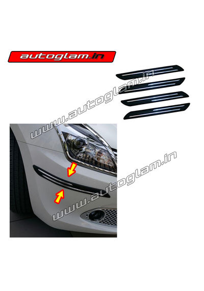 AGMSB29CA, Maruti Suzuki Baleno Bumper Protector Double Chrome Strip - Set of 4 Pcs