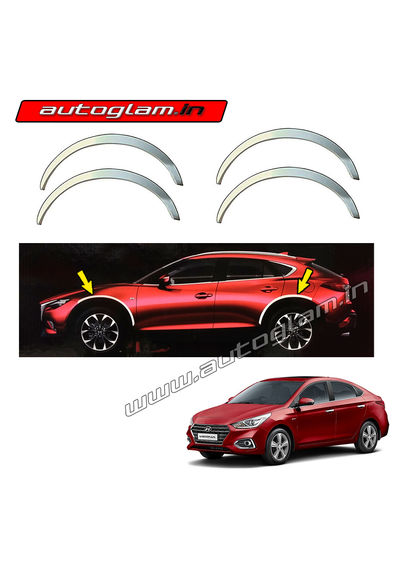 AGHV17FT, Hyundai Verna 2017+ Chrome Fender Trims -Set of 4 pieces