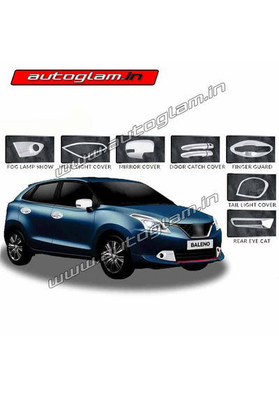 AGMSB30CA, Maruti Suzuki Baleno Chrome Accessories Combo - Set of 7 Pcs