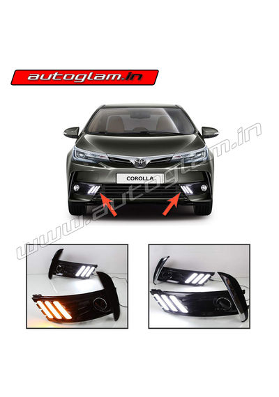 Toyota Corolla Altis 2017-2019 Fog Lamp LED DRL with turn Indicator, AGTCA17FL