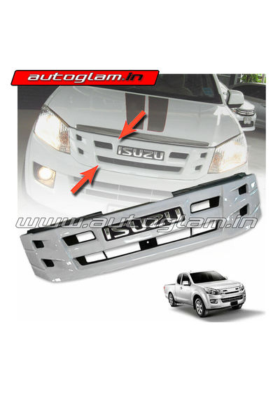 AGID44FGWS, Isuzu D-Max Front Custom Grill in White Color with Silver Logo