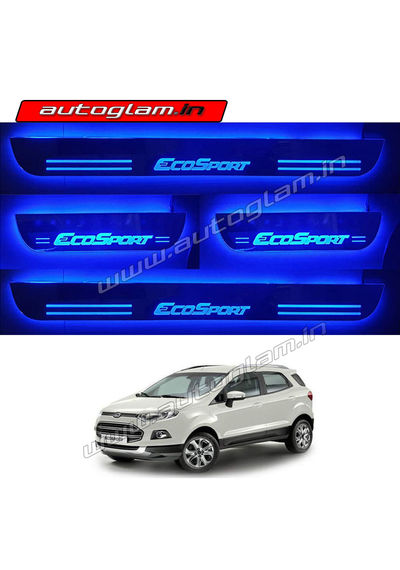 Ford Ecosport 2013-17 Door Blue LED Sill Plates-Set of 4 Pcs, AGFE71DSP