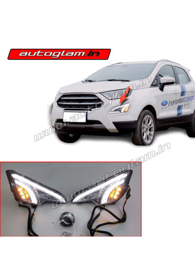 Ford Ecosport 2018-2020 Fog Lamp LED DRL with Matrix Turn Signal, AGFE27DRLFL