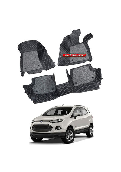 7D Car Mats Compatible with Ford Ecosport Old, Color - Black, AGFEO7D259