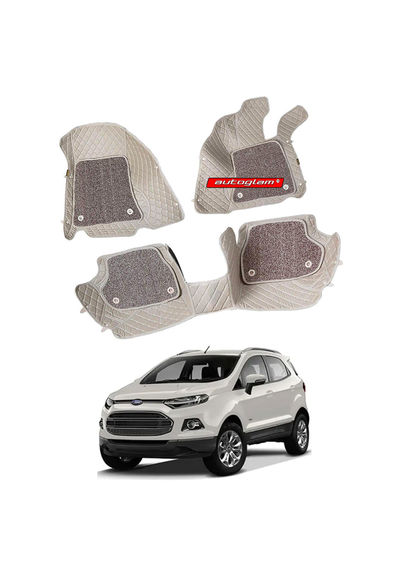 7D Car Mats Compatible with Ford Ecosport Old, Color - Beige, AGFEO7D247