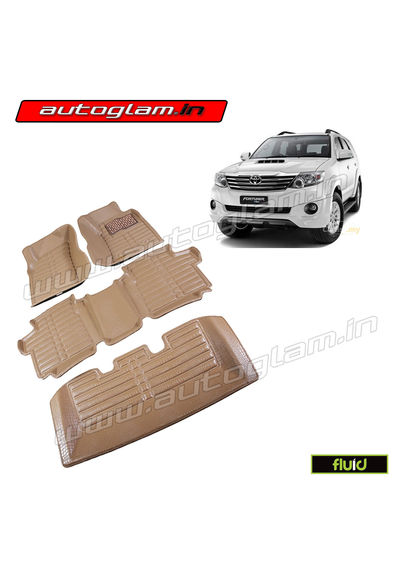 AGTF13BG, 5D MATS FOR TOYOTA FORTUNER 2009-15 MODELS, Color - BEIGE, High Quality Product!