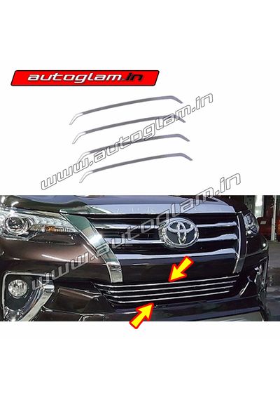 AGTF22FBG, CHROME FRONT BUMPER GRILL FOR TOYOTA FORTUNER 2016+ MODELS