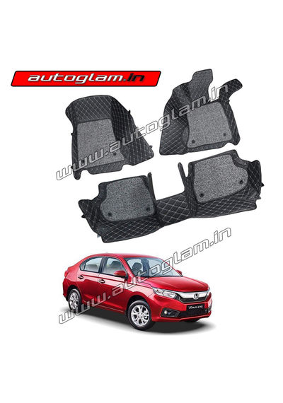 7D Car Mats Compatible with Honda Amaze 2018+, Color - Black, AGHA7D272