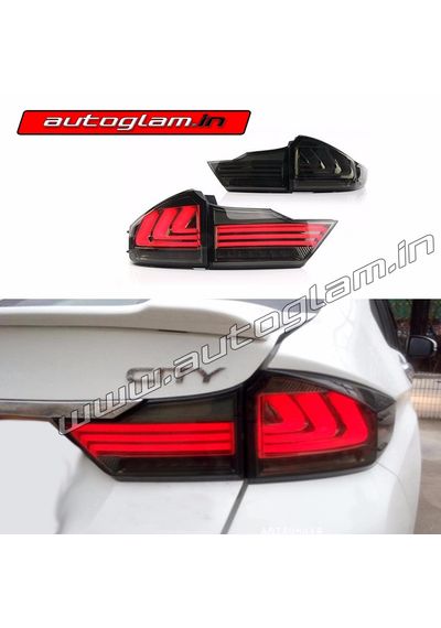 Honda City 2014-2016 Lexus Style LED Taillights with Matrix Indicator, SMOKE Glass, AGHC610TL