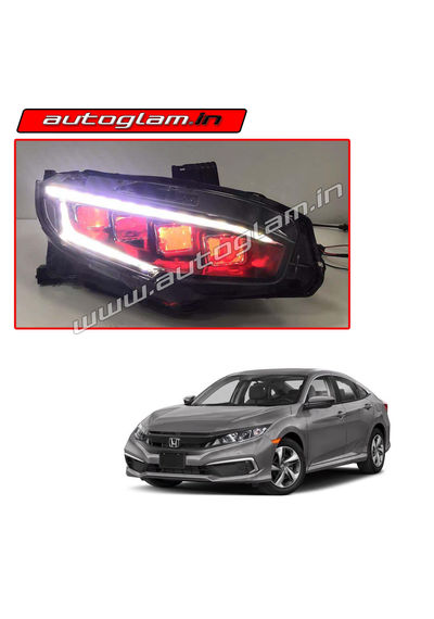 Honda Civic 2019+ 4 Lens Devil Eye Projector Headlight Assembly, AGHC4LPHL2