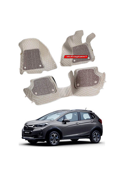 7D Car Mats Compatible with Honda WR-V (Manual), Color - Beige, AGHWRV7DM2