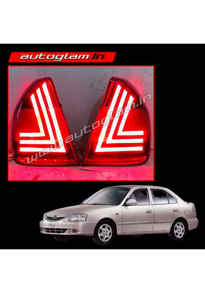 Hyundai Accent 2000-12 LED Tail Light Assembly, Set of 2 (R+L), AGHA12LTL