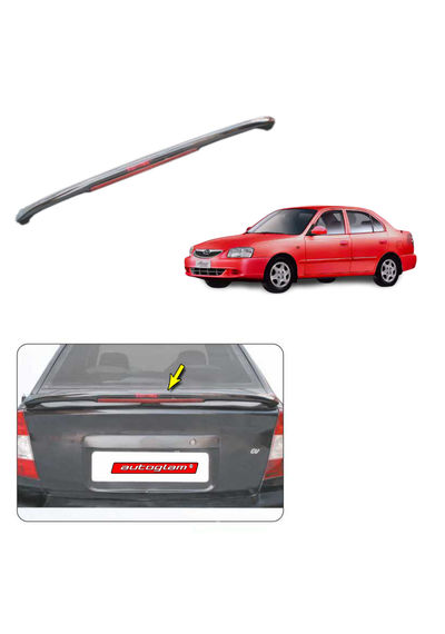  Lip Spoiler with LED Light Hyundai Accent, Color - BERRY RED, Latest Style, AGHALSBR