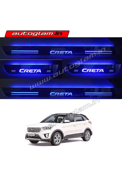 Hyundai Creta 2015-19 Door Blue LED Sill Plates-Set of 4 Pcs, AGHC70DSP