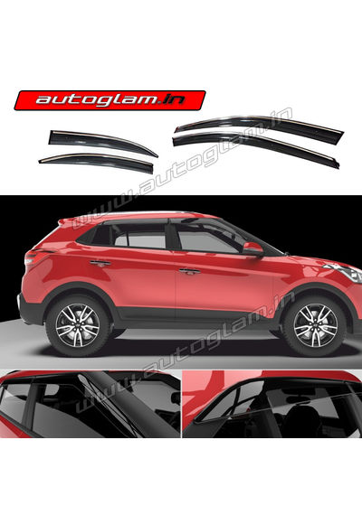 Hyundai Creta 2018+ Wind Visor / Door Visor with Chrome Line, AGHC12WVCL