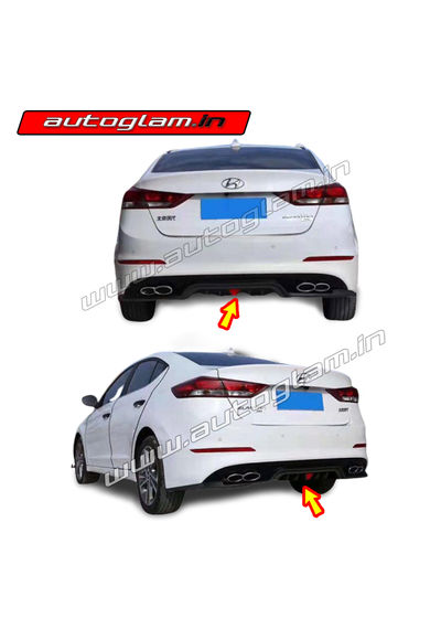 Hyundai Elantra 2016-19 Rear Diffuser with Dual Round Chrome Tip, AGHERD908