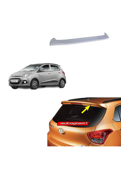 Roof Spoiler for Hyundai Grand i10 2013-2019 Models, Color - SLEEK SILVER, Latest Style, AGHi10RSSS