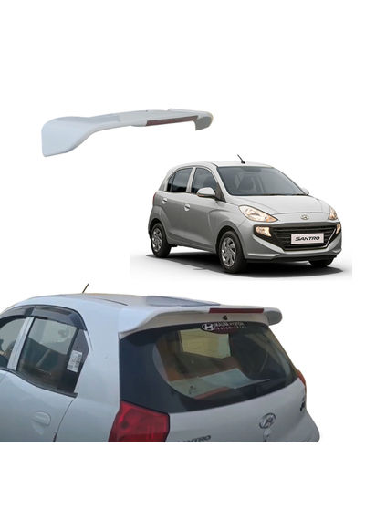 Roof Spoiler with LED Light for Hyundai Santro 2018+ Models, Color -Typhoon Silver, Latest Style, AGHSRSDGA