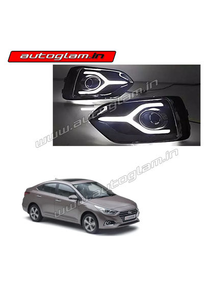 Hyundai Verna 2017-2020 Fog Lamp DRL Arrow Design, AGHV215DRL