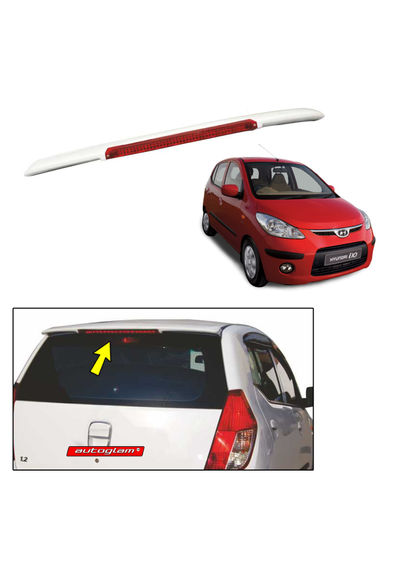  Roof Spoiler with LED Light for Hyundai i10 2007-2013 Models, Color - BLUSHING RED, Latest Style, AGHi1013RSBR