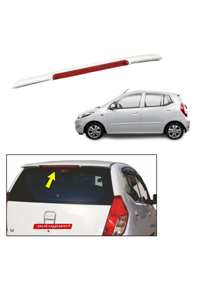  Roof Spoiler with LED Light for Hyundai i10 2007-2013 Models, Color - CRYSTAL WHITE, Latest Style,AGHi1013RSCW