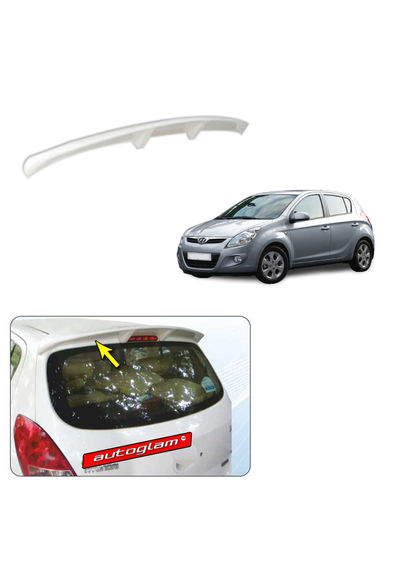 Roof Spoiler for Hyundai i20 2008-2011 all Models, Color - SLEEK SILVER, AGHi20RSSS