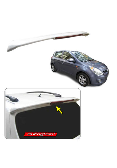 Roof Spoiler with LED Light for Hyundai i20 2008-2011 Models, Color - DARK GREY METALLIC, AGHi208RSDGM