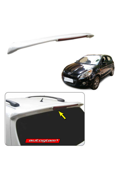 Roof Spoiler with LED Light for Hyundai i20 2008-2011 Models, Color -DIAMOND BLACK, AGHi208RSDB