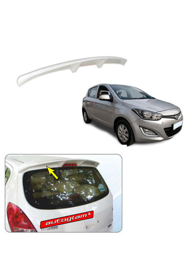 Roof Spoiler for Hyundai i20 2012-2014 Models, Color - SLEEK SILVER, AGHi20RSSS14