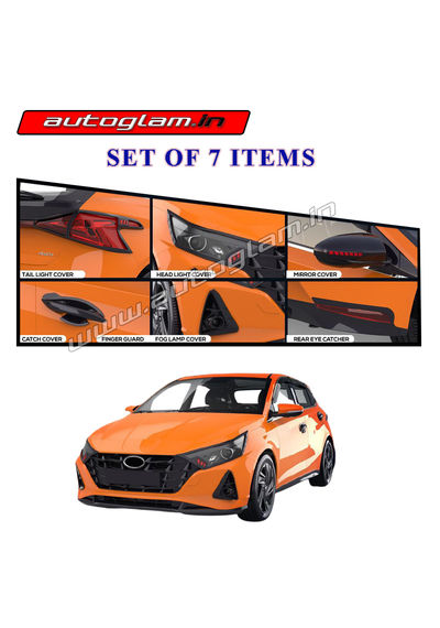 Hyundai i20 2020+ Black Show Kit, Set of 7 Items, AGHi20BSK3