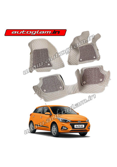 7D Mats for Hyundai i20 Elite All Models, Color - Beige, AGHi207DB