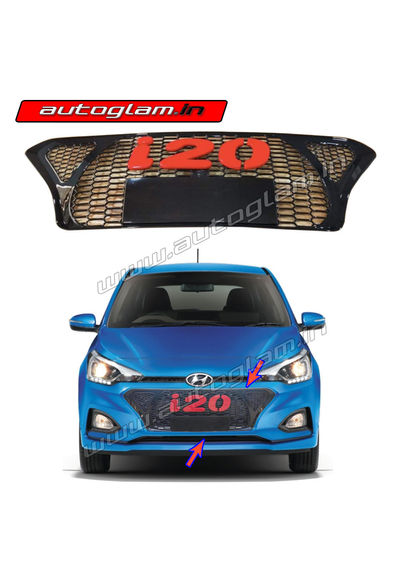 Hyundai i20 Elite 2018+ Rally Sports Front Grill with Red Alpha, AGHI208FG