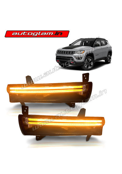 Jeep Compass LED DRL Fog Lamp with Indicator - Set of 2, AGJC26FL