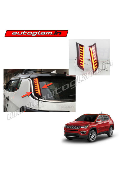 Jeep Compass 2017-2020 Rear Pillar Lights & Tail Brake Lamps, AGJCPL45