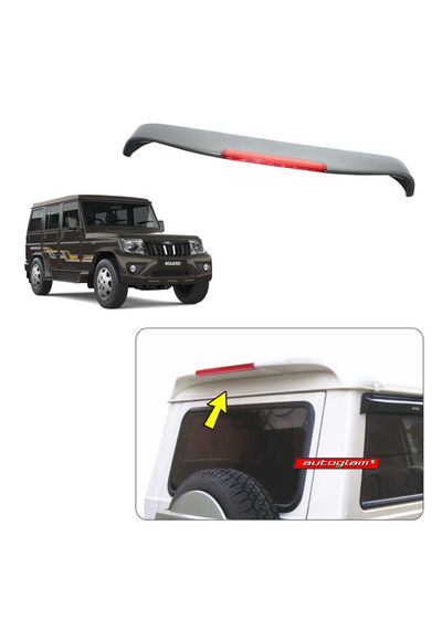 Roof Spoiler with LED Light for Mahindra Bolero 2011-2019, Color - LAKESIDE BROWN, AGMBO52RS