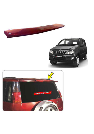 Roof Spoiler with LED Light for Mahindra Quanto, Color - FIERY BLACK, AGMQRSFB