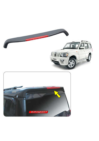 Roof Spoiler with LED Light for Mahindra Scorpio 2002-2014 Models, Color - DIAMOND WHITE, AGMS02RSDM