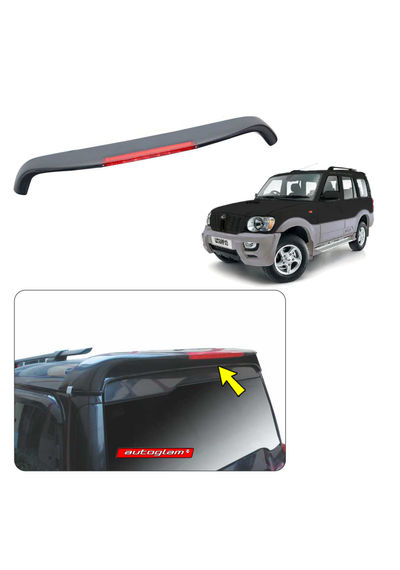 Roof Spoiler with LED Light for Mahindra Scorpio 2002-2014 Models, Color - FIERY BLACK, AGMS02RSFB