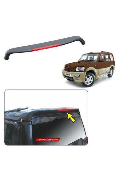 Roof Spoiler with LED Light for Mahindra Scorpio 2002-2014 Models, Color - JAVA BROWN, AGMS02RSJB
